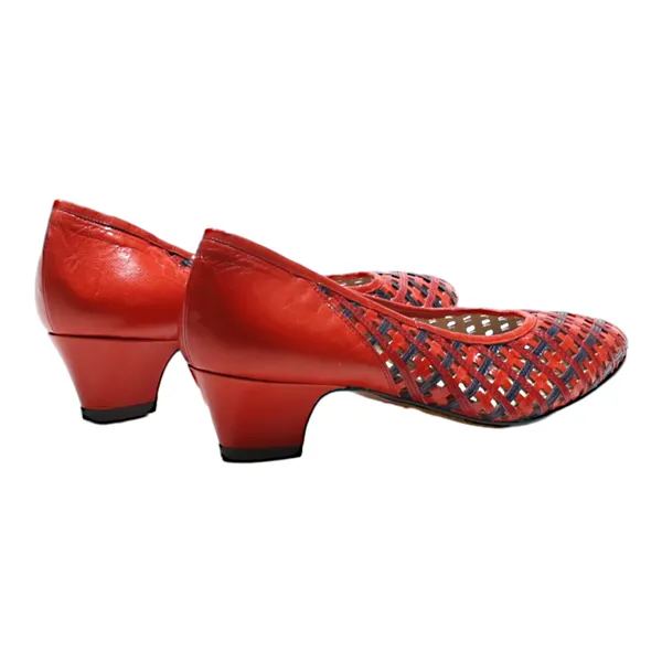 ALEXANDRIA Court Heels Red Leather Womens UK 2