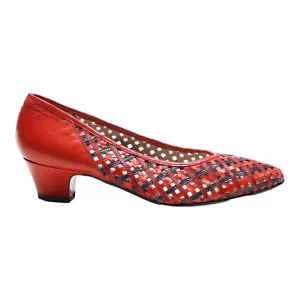 ALEXANDRIA Court Heels Red Leather Womens UK 2