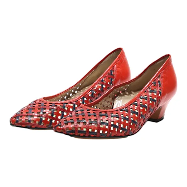 ALEXANDRIA Court Heels Red Leather Womens UK 2