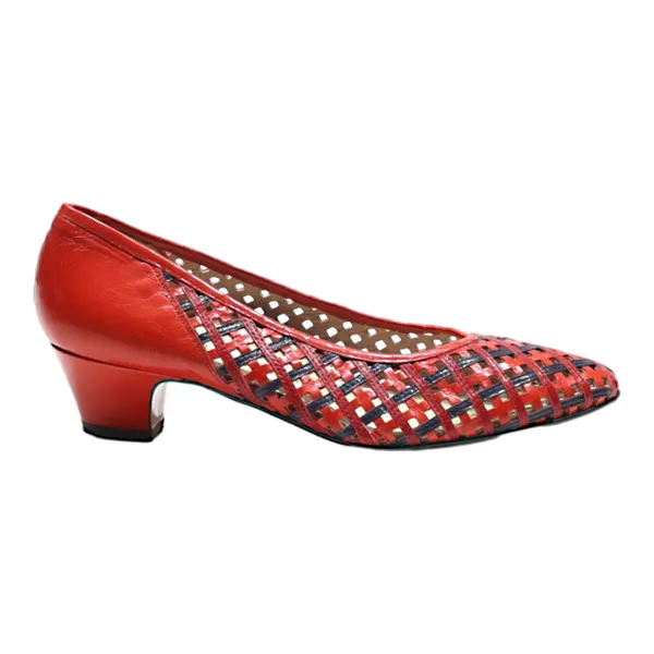 ALEXANDRIA Court Heels Red Leather Womens UK 2