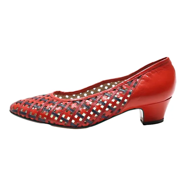 ALEXANDRIA Court Heels Red Leather Womens UK 2