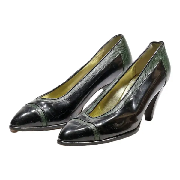 ANTONIO GENEVE Pump Heels Black Leather Womens UK 5