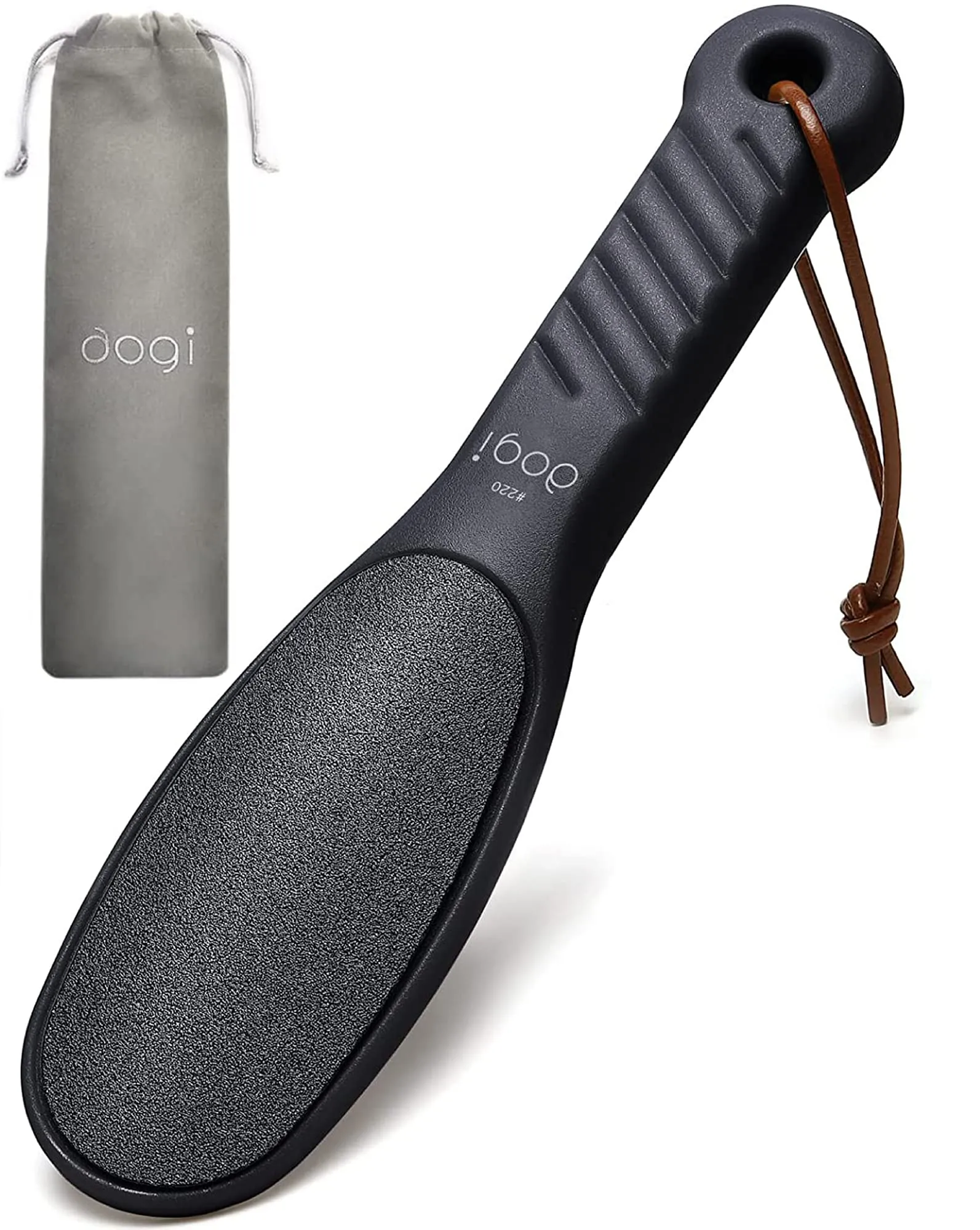 aogi Foot rasp Pedicure Foot File - Removes Damaged and Hard Skin, Avoids Callus Buildup – Gentle, Fine File for at-Home Professional Treatment (Black, Waterproof, Comes with Original Pouch)