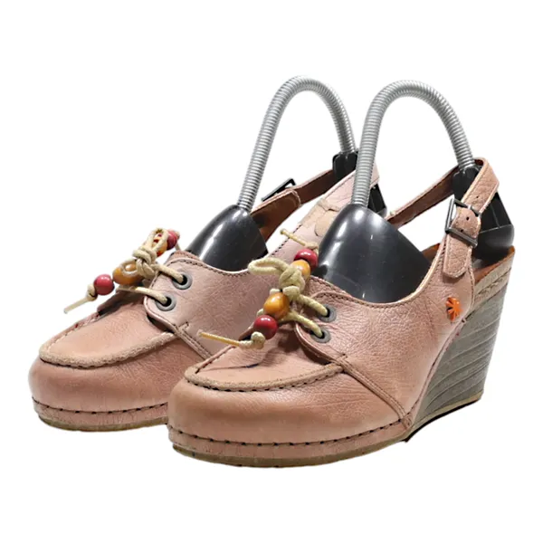 ART Wedge Heels Pink Leather Womens UK 5