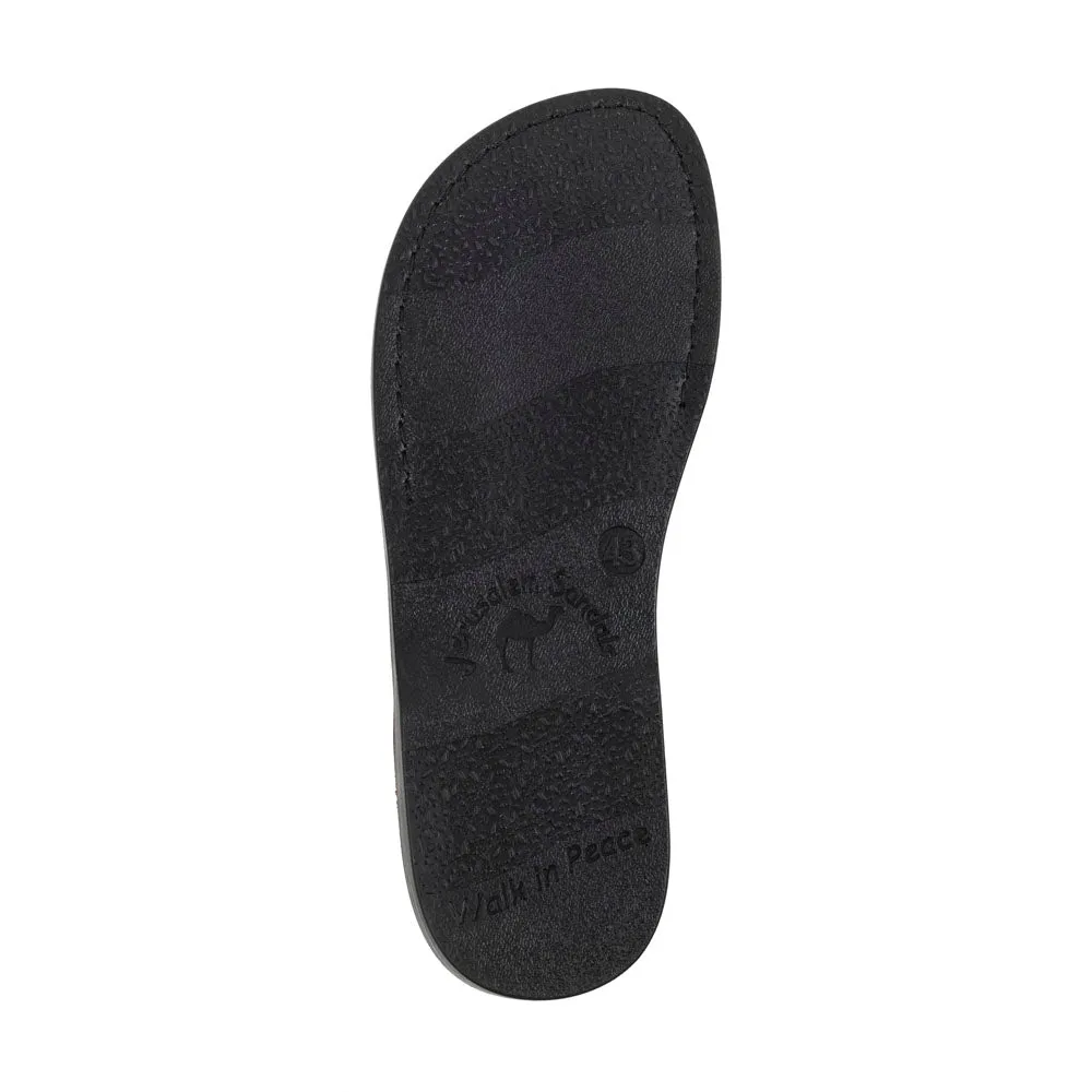 Asher - Leather Slide On Sandal | Brown