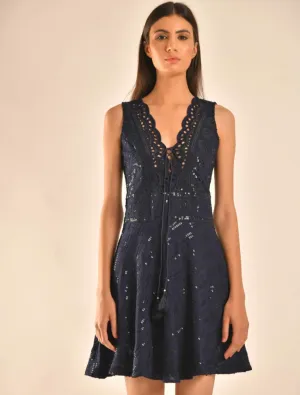 Australian Blue Chikankari Dress