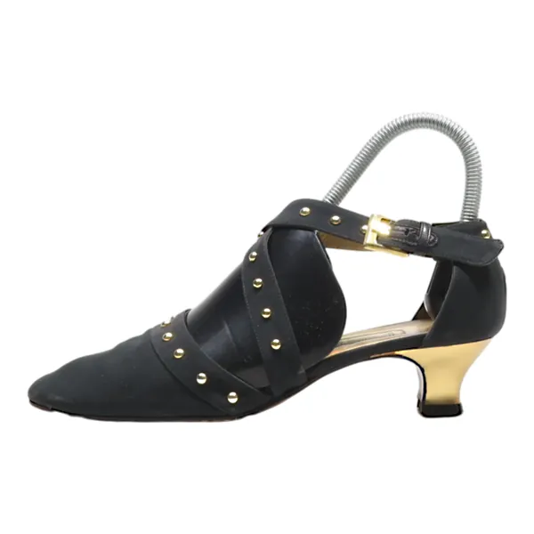 BALDININI Kitten Heels Black Leather Womens UK 3