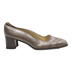 BALLY Court Heels Grey Leather Womens UK 5