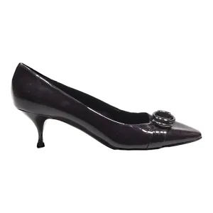 BALLY Pump Heels Purple Leather Womens UK 6.5