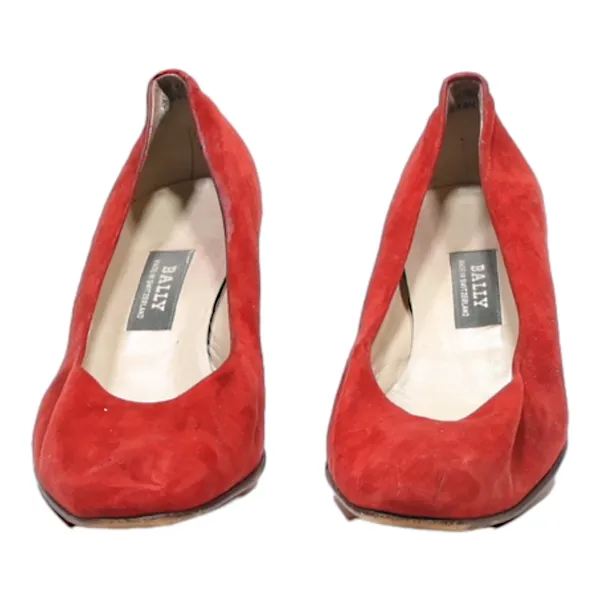 BALLY Pump Heels Red Leather Womens UK 4.5