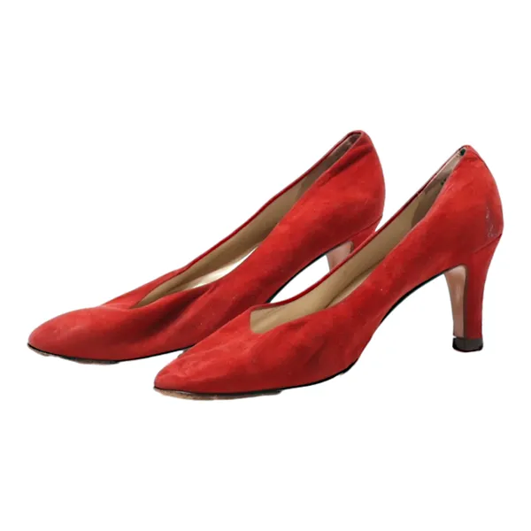 BALLY Pump Heels Red Leather Womens UK 4.5