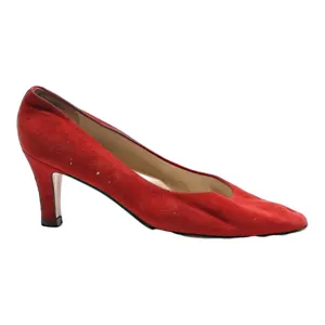 BALLY Pump Heels Red Leather Womens UK 4.5