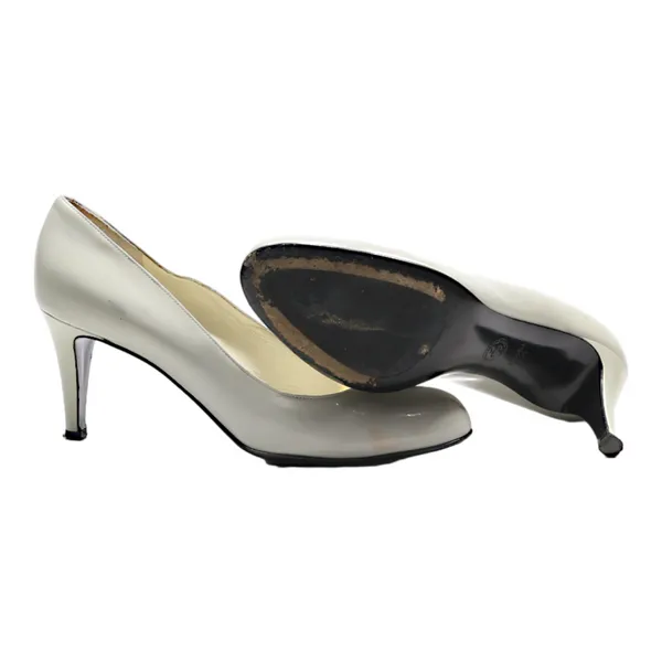 BALLY Pump Heels White Leather Womens UK 6