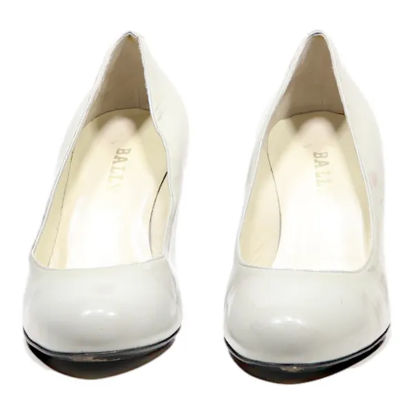 BALLY Pump Heels White Leather Womens UK 6