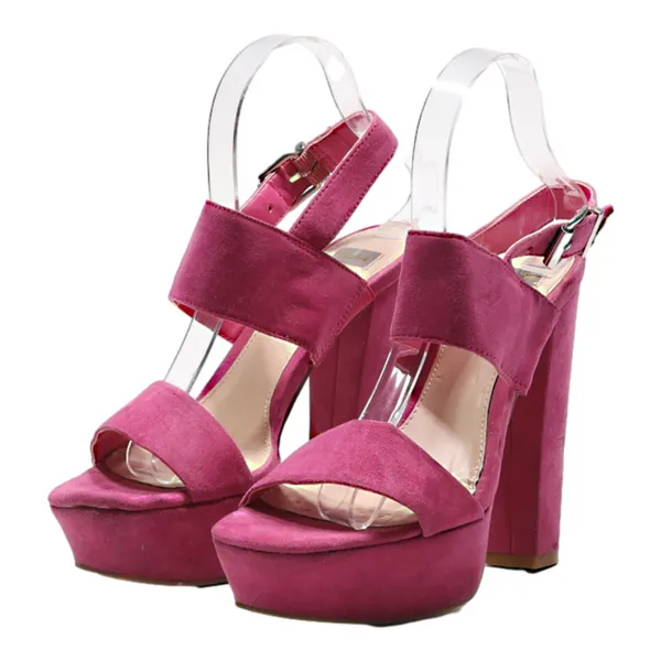 BATA Platform Heels Pink Leather Womens UK 4