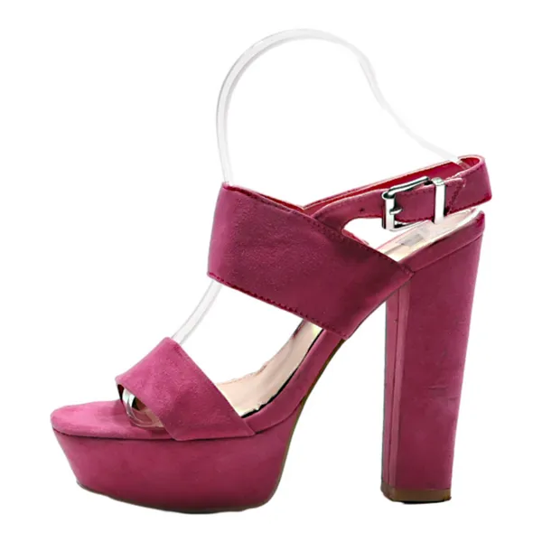BATA Platform Heels Pink Leather Womens UK 4