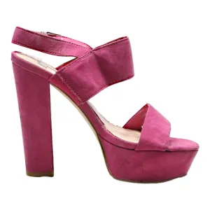 BATA Platform Heels Pink Leather Womens UK 4