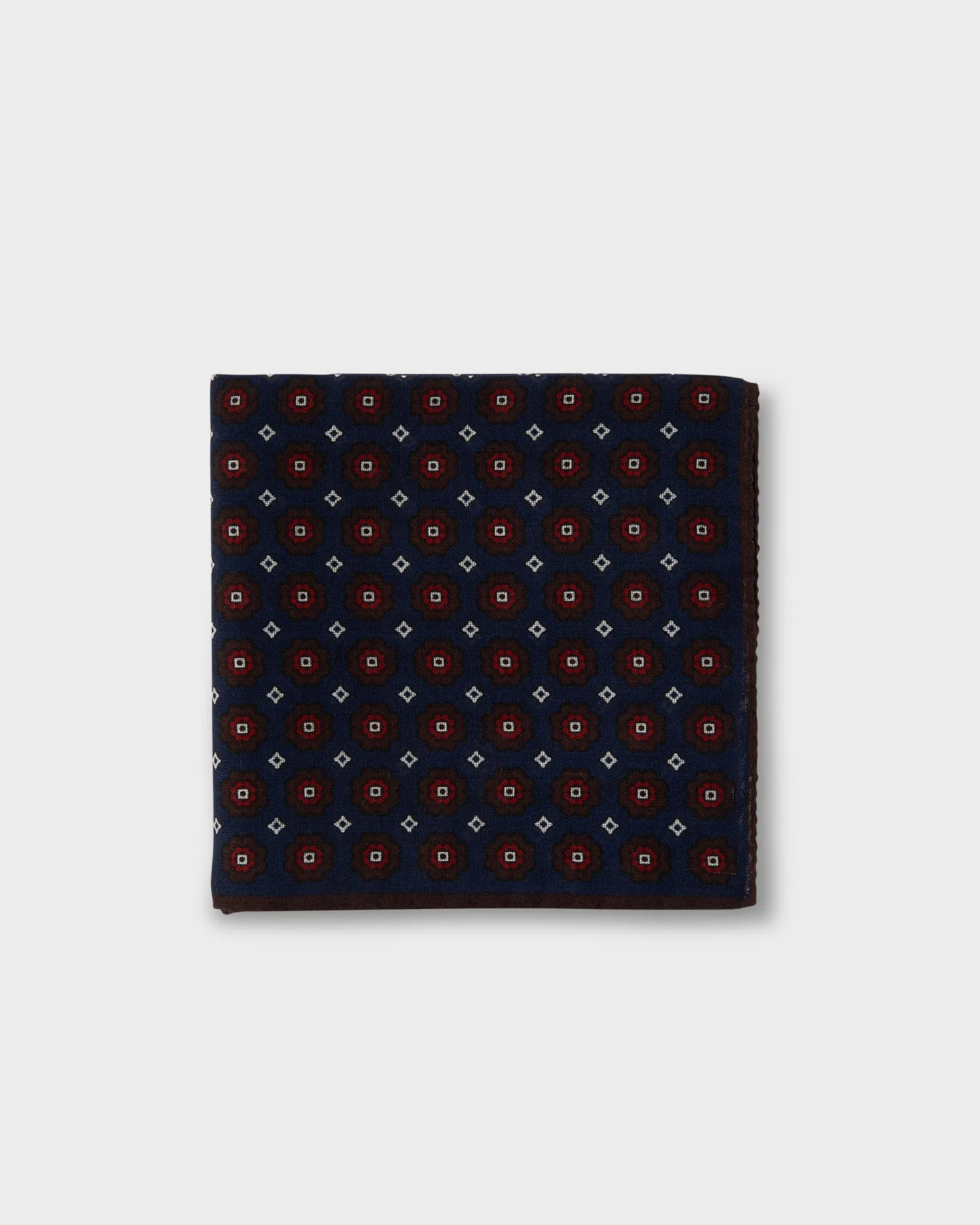 Blue And Red Pattern Wool Pocket Square