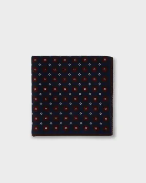Blue And Red Pattern Wool Pocket Square