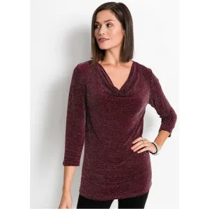 Bodyflirt Marron 3/4 Sleeves Sparkly Top