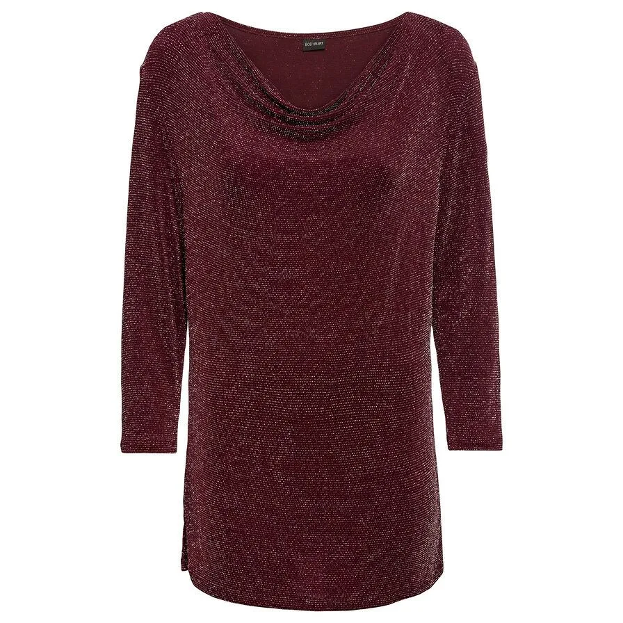 Bodyflirt Marron 3/4 Sleeves Sparkly Top