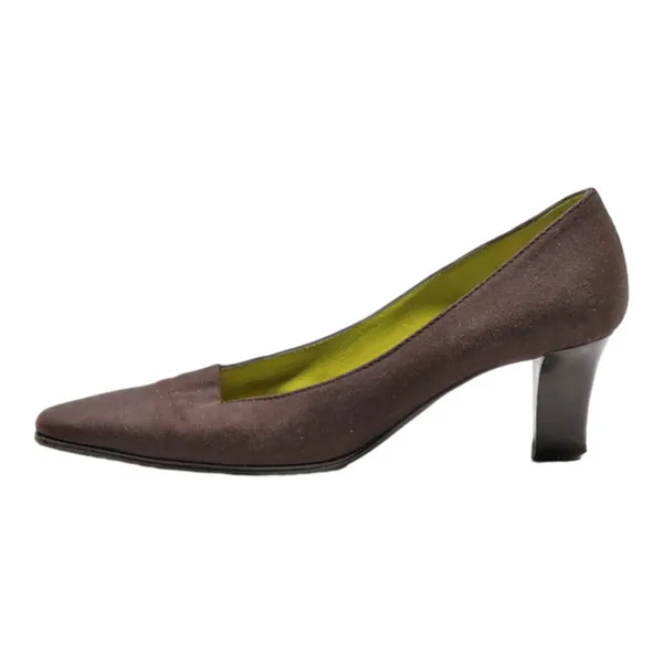 BRUNOMAGLI Court Heels Brown Canvas Womens UK 1