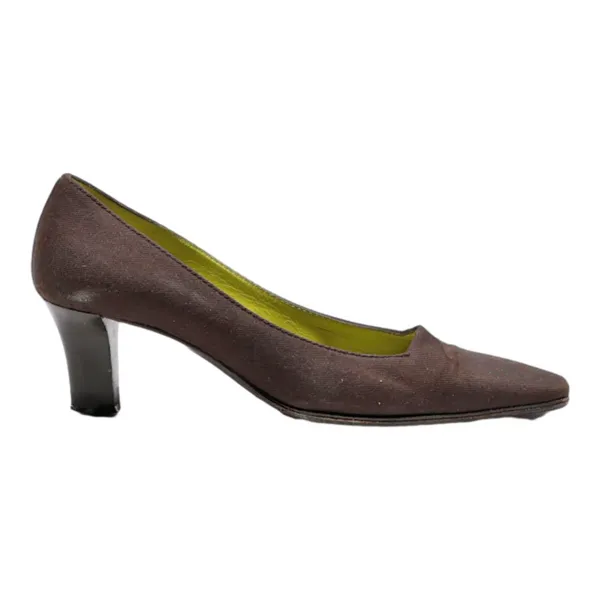 BRUNOMAGLI Court Heels Brown Canvas Womens UK 1