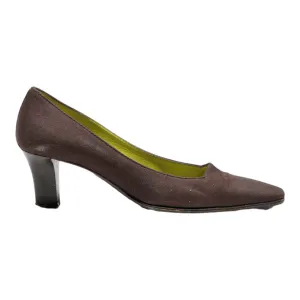 BRUNOMAGLI Court Heels Brown Canvas Womens UK 1