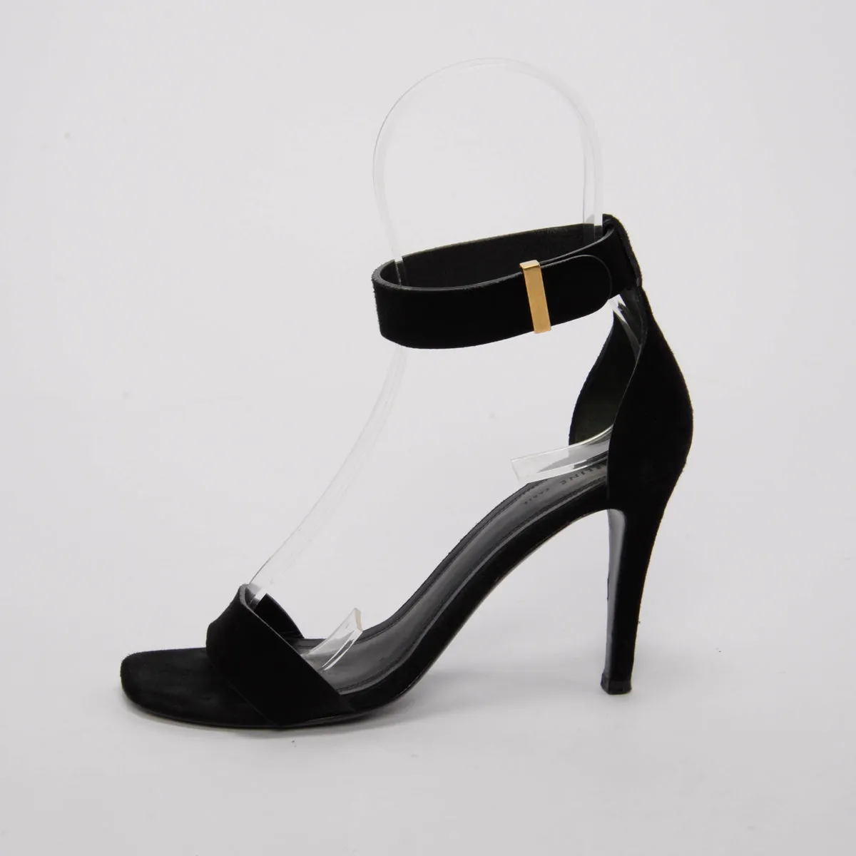Celine Black Suede Ankle Strap Sandals 36.5