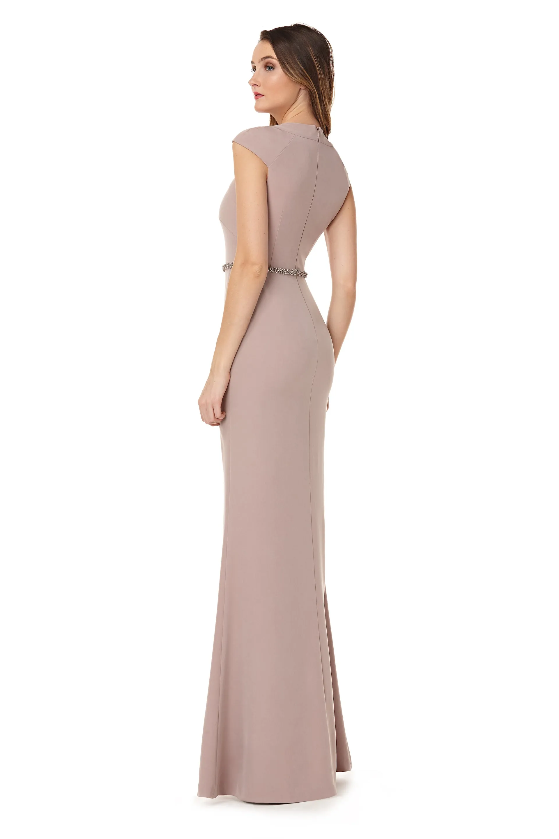 Crepe Beaded Gown