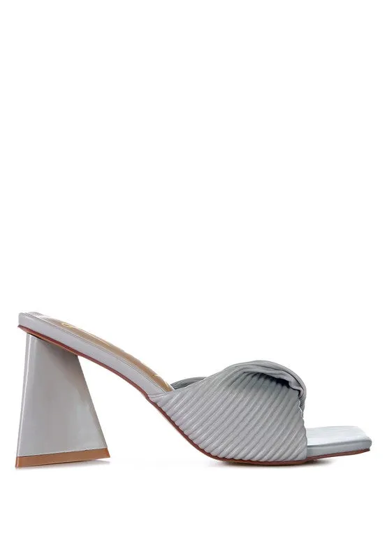 Cupid Kiss Pleated Twist Strap Sandals 3" Heels