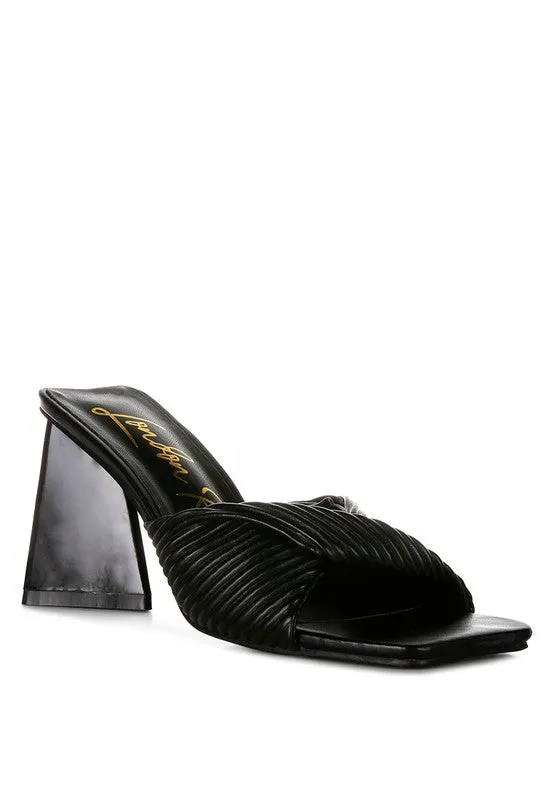 Cupid Kiss Pleated Twist Strap Sandals 3" Heels