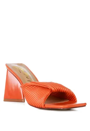 Cupid Kiss Pleated Twist Strap Sandals 3" Heels
