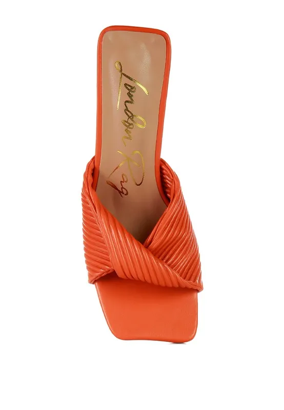 Cupid Kiss Pleated Twist Strap Sandals 3" Heels