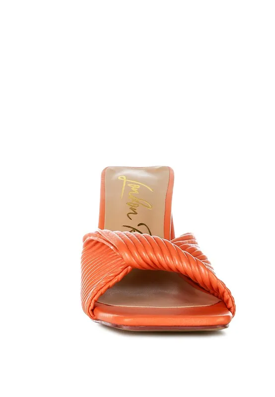 Cupid Kiss Pleated Twist Strap Sandals 3" Heels