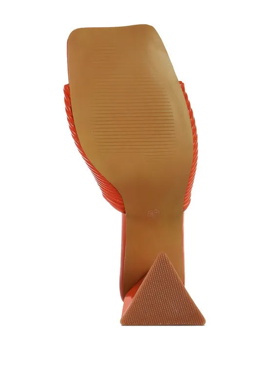 Cupid Kiss Pleated Twist Strap Sandals 3" Heels