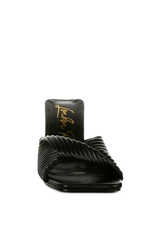 Cupid Kiss Pleated Twist Strap Sandals 3" Heels