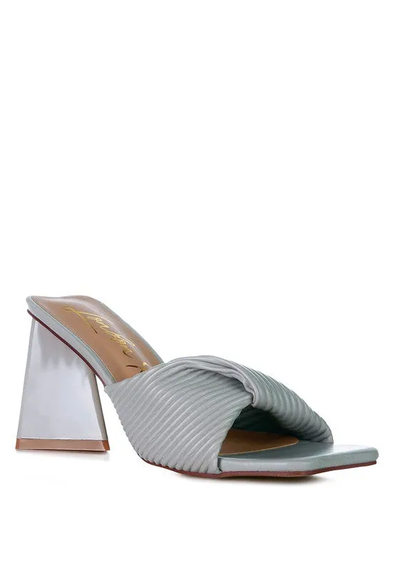 Cupid Kiss Pleated Twist Strap Sandals 3" Heels