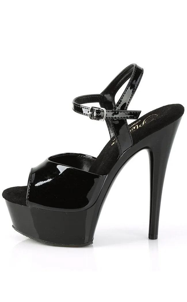 EXCITE-609 Black Patent Platform Heels