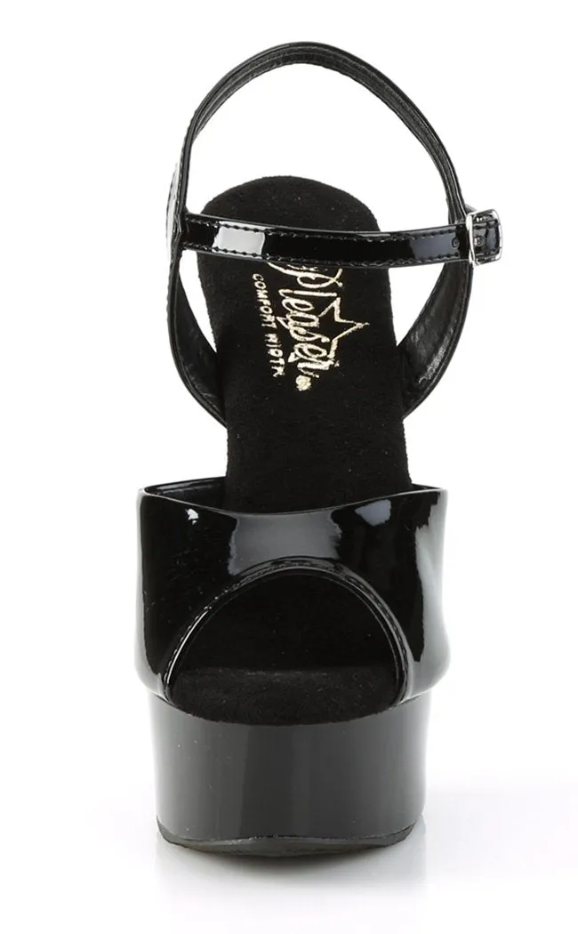EXCITE-609 Black Patent Platform Heels