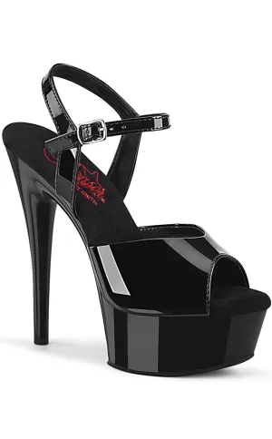 EXCITE-609 Black Patent Platform Heels
