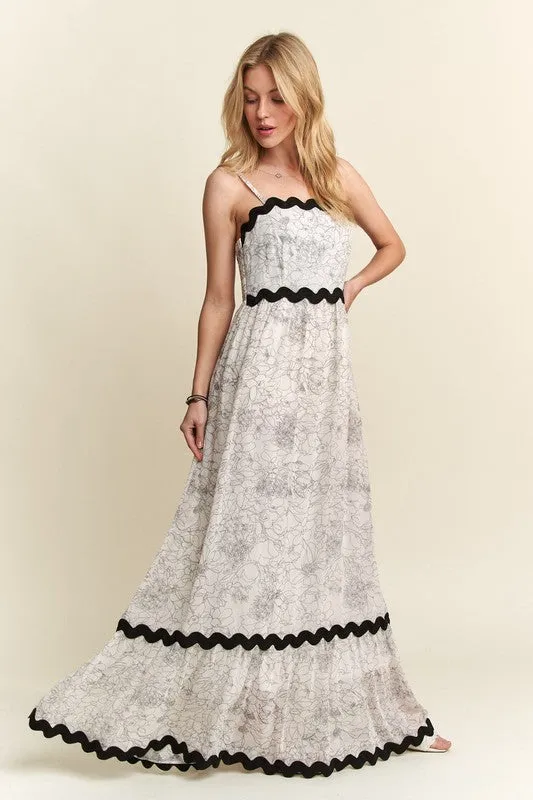 Floral Adjustable Strap Maxi Cami Dress - ADORA