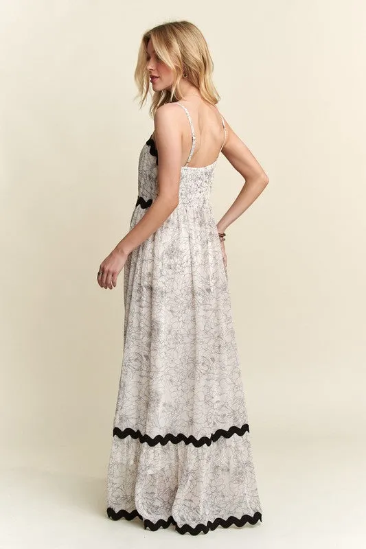 Floral Adjustable Strap Maxi Cami Dress - ADORA