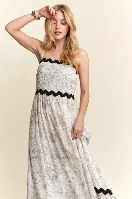 Floral Adjustable Strap Maxi Cami Dress - ADORA