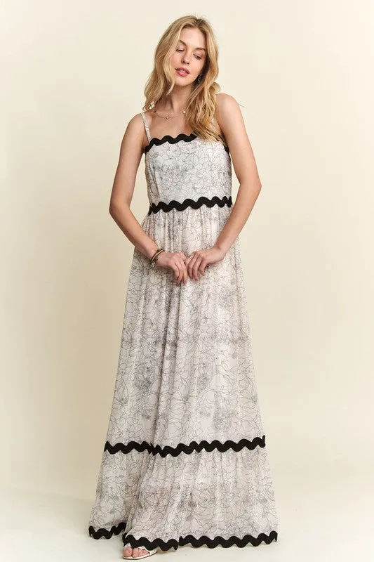 Floral Adjustable Strap Maxi Cami Dress - ADORA