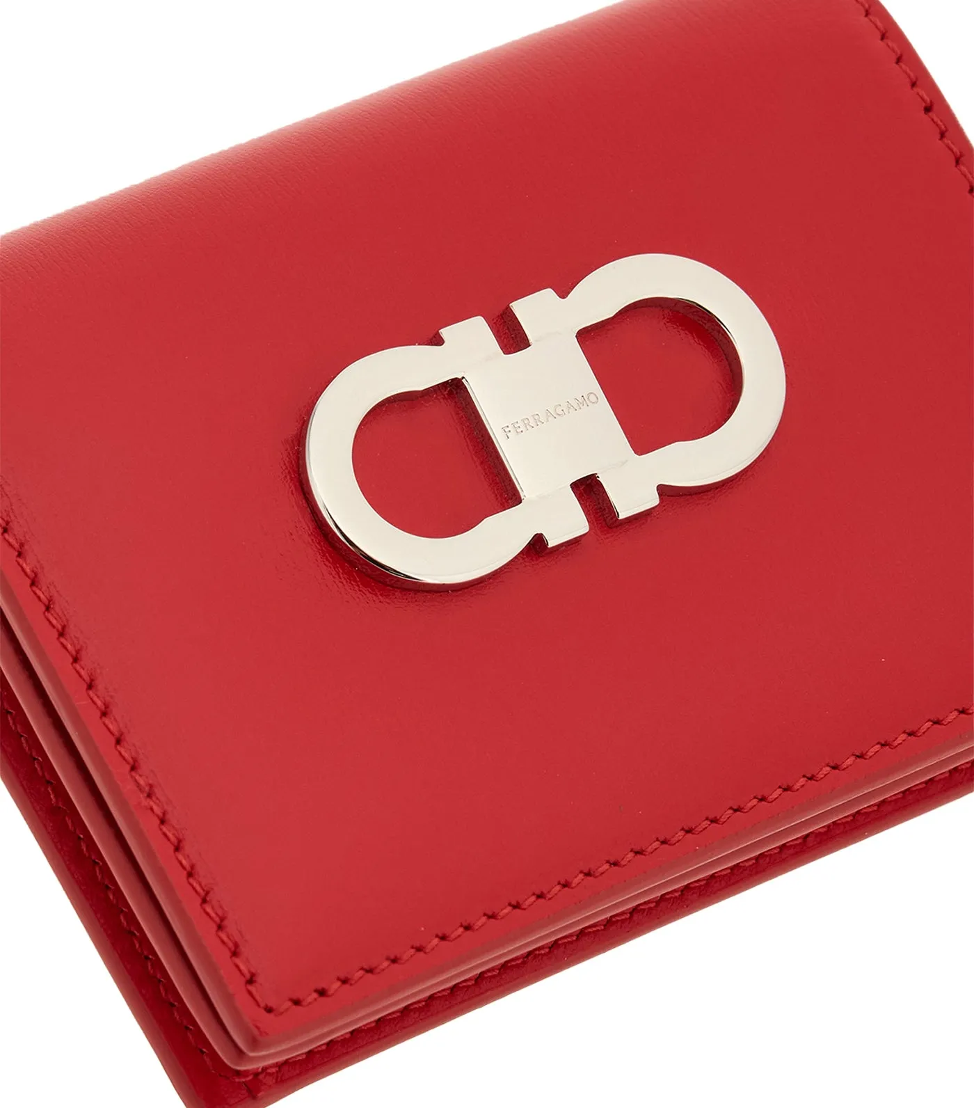 Gancini Compact Wallet Flame Red