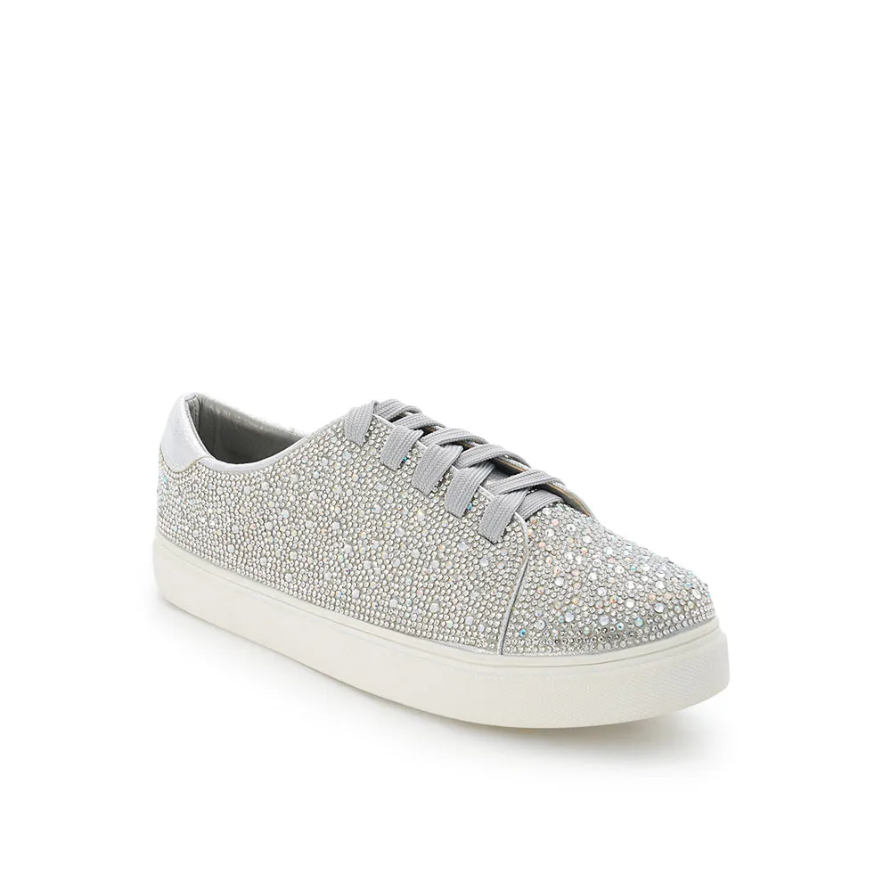 Glamorous Bridal Sneakers with Shimmer Material and Rhinestones | High Quality