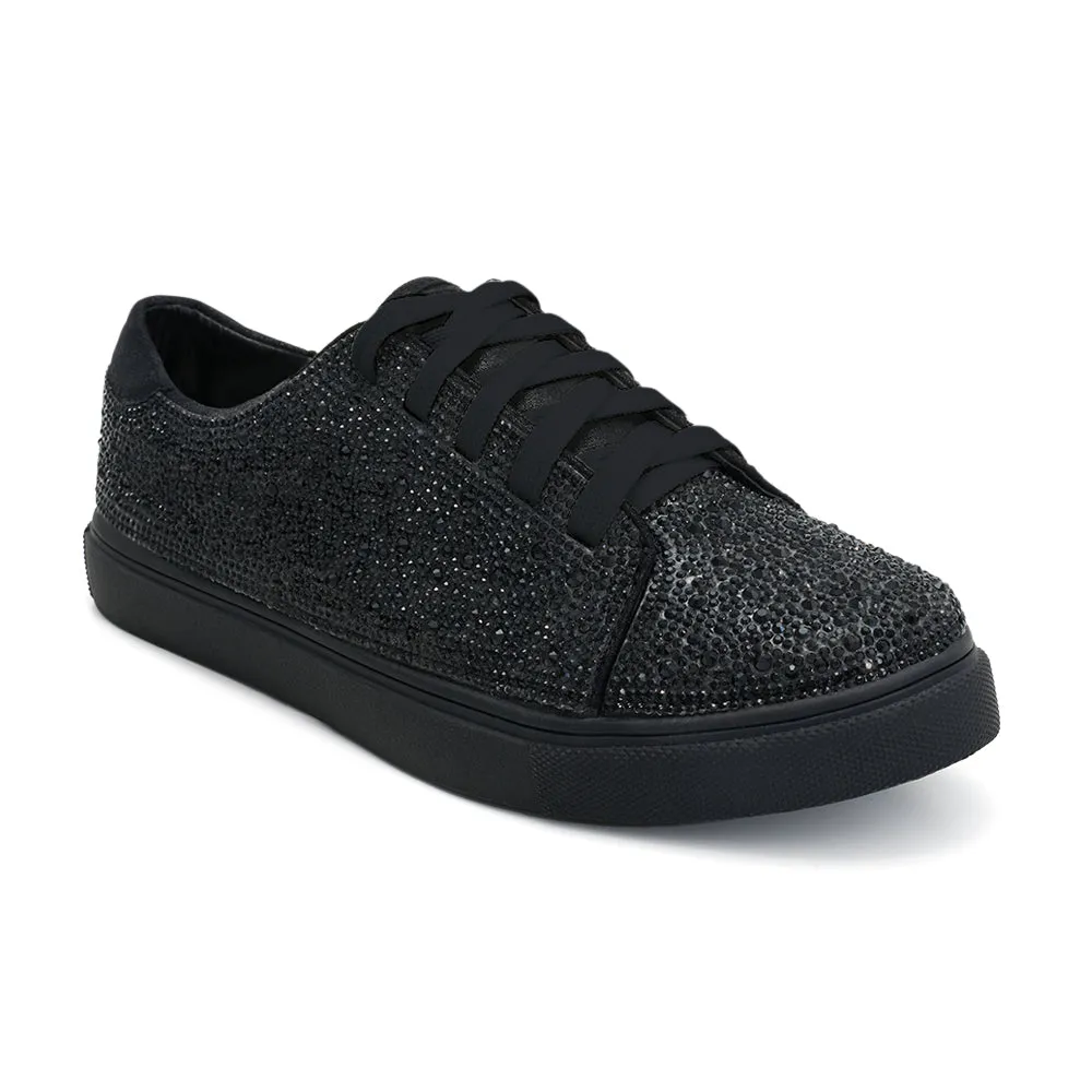 Glamorous Bridal Sneakers with Shimmer Material and Rhinestones | High Quality