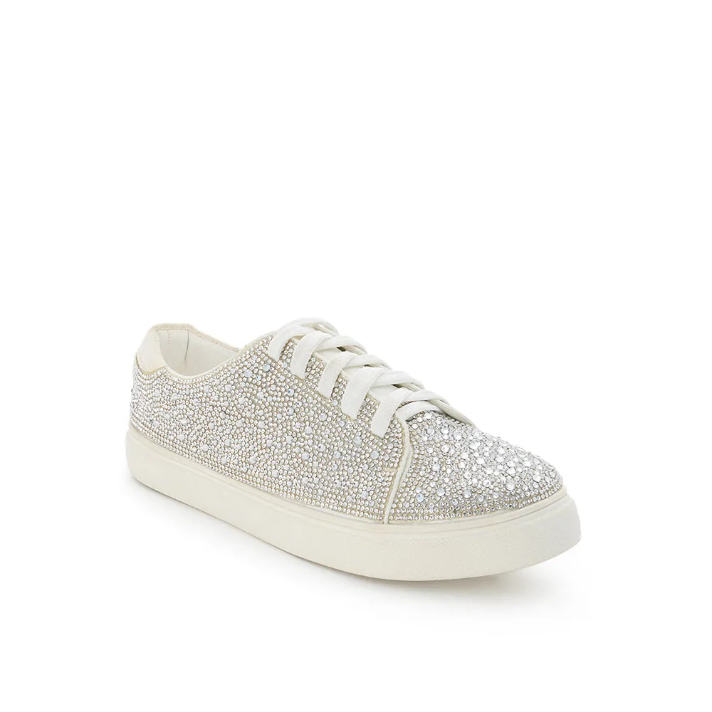 Glamorous Bridal Sneakers with Shimmer Material and Rhinestones | High Quality