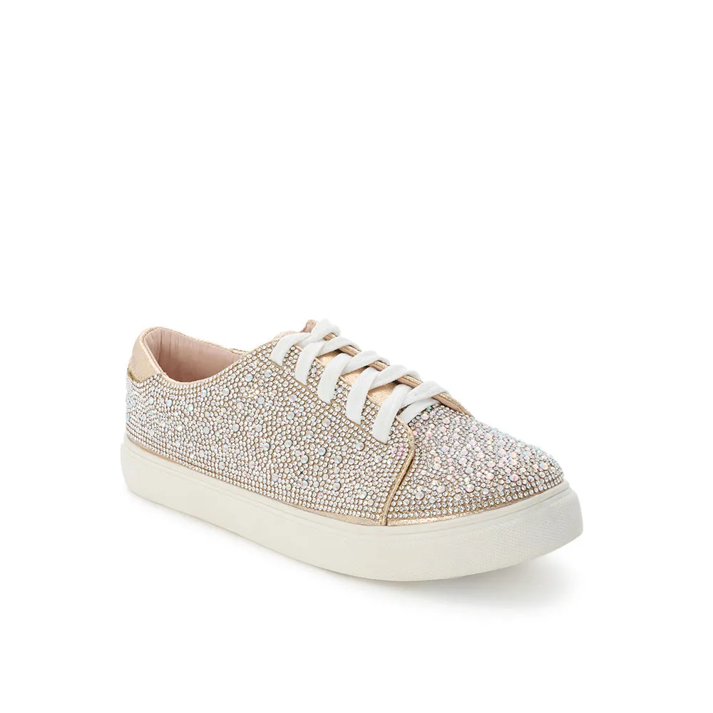 Glamorous Bridal Sneakers with Shimmer Material and Rhinestones | High Quality